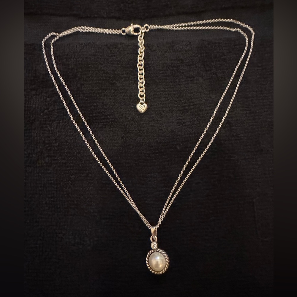 Brighton double chain pearl necklace